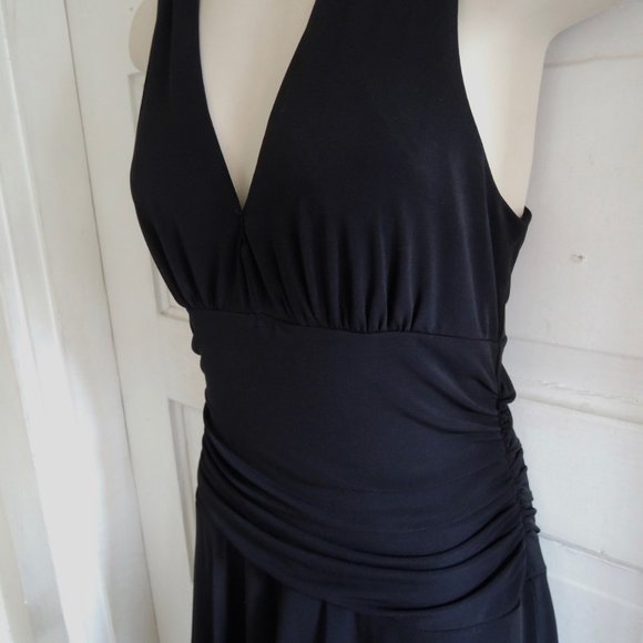 IZ Byer Black Ruched Cocktail Dress Tulle Flounce Underskirt M - Picture 3 of 10